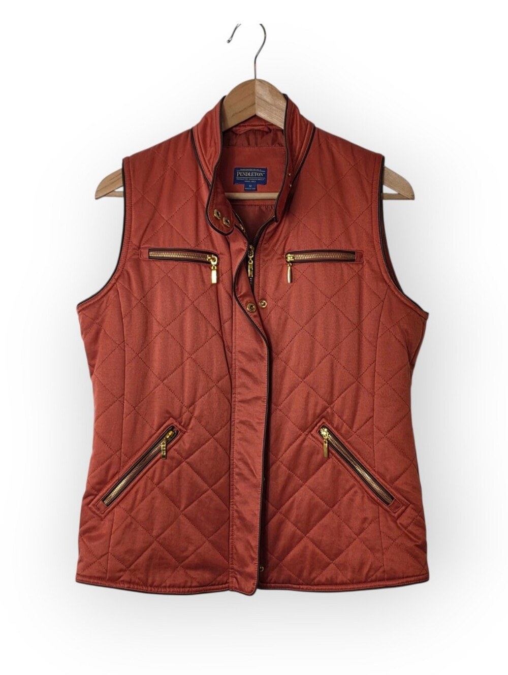 Pendleton Quilted Copper Diamond Women's Vest Medium